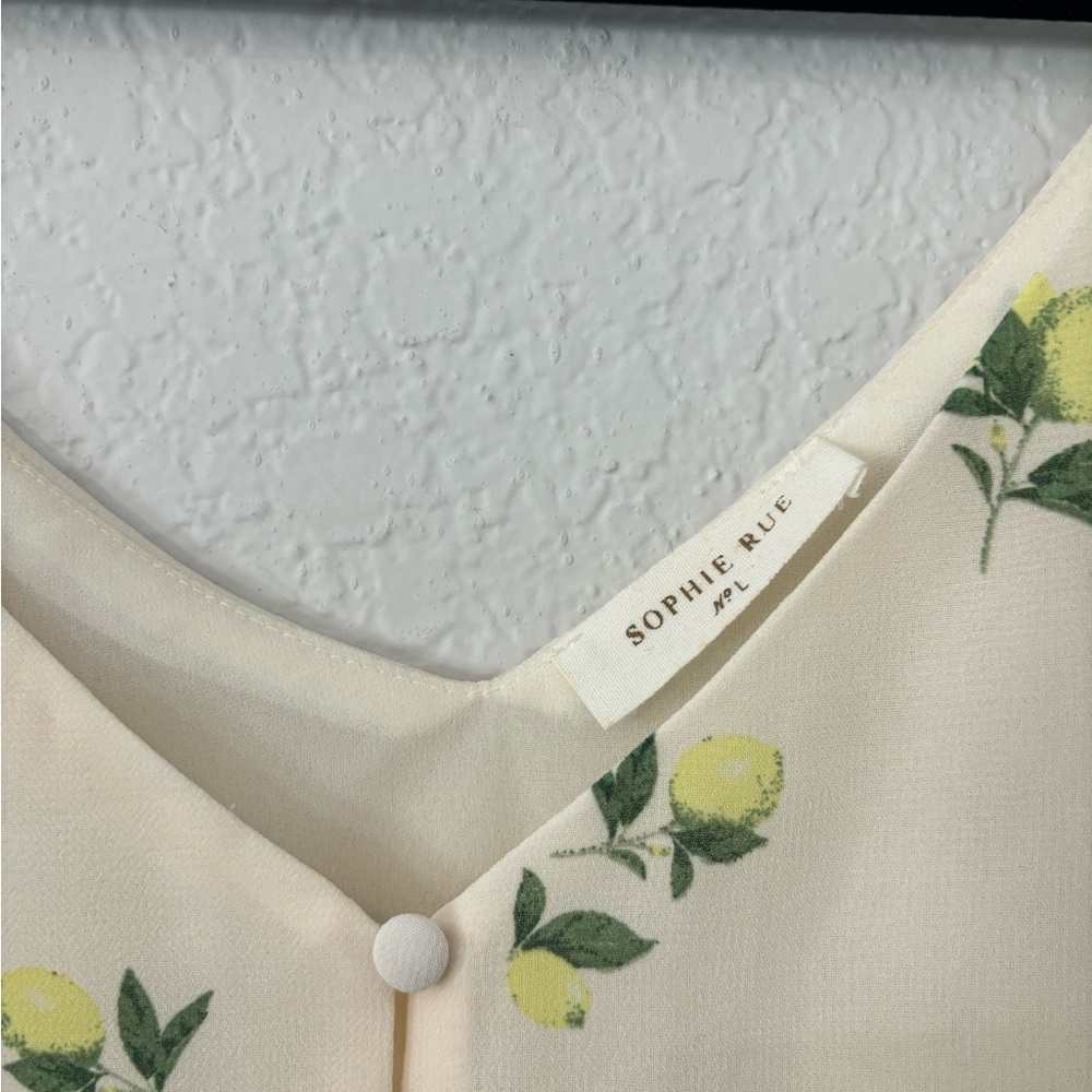 Sophie Rue Cream Lemon Buttoned Sleeveless Camisole - Picture 2 of 6
